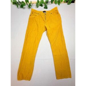 Tommy Hilfiger Mens Corduroy Pants 32x30 Mustard Yellow Straight Leg Cotton